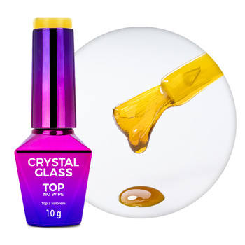 Farbenfrohes Top-Coat ohne Abwischen – „Crystal Glass“ von Molly Nails, gelb, HEMA/Di-HEMA-frei, 10 g