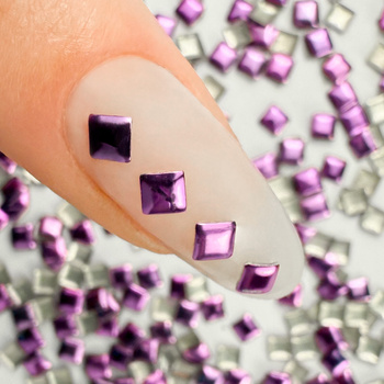 ShinePins : clous lisses, strass, décorations pour ongles, carrés, grands, NTN Premium n° 8, 5 g