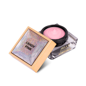 Jelly Builder Gel by Molly Nails in Candy Pink (HEMA/Di-HEMA Free), 15g, for building a thick, hard gel