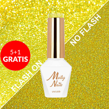 5+1 gratis Smalto ibrido Molly Nails Flashing Lights Neon Endless Sun senza HEMA/Di-HEMA 8 g n. 640