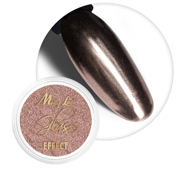 Mirror dust effect for nail art MollyLac Glass Effect Brown No. 10