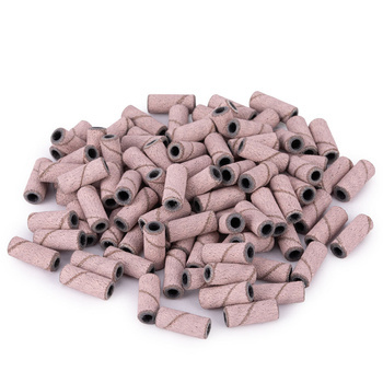 Manicure and pedicure caps, mandrels, abrasive caps, mini cylinder 3mm, 240 grit, pink, 50 pcs.