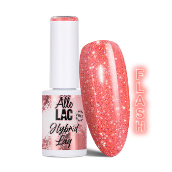 LED/UV-Gel-Nagellack „Oranges Flash Glitter Light Orange“ von AlleLac, HEMA/Di-HEMA-frei, 6 g