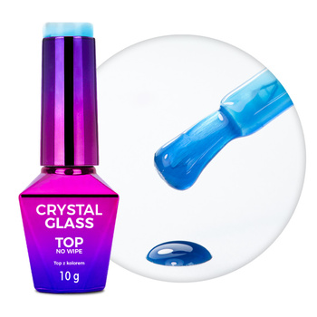 Farbenfrohes Top-Coat ohne Abwischen – „Crystal Glass“ von Molly Nails, Baby Blue, HEMA/Di-HEMA-frei, 10 g