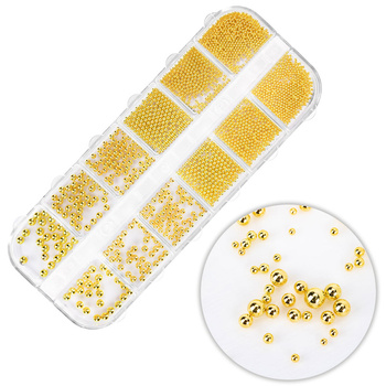 Boîte de décorations en relief Molly Nails, dorées, 1 000 pièces