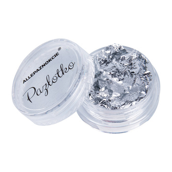 Flame double-sided ultra-thin chrome foil in flakes for decoration, 3 ml jar No. 1