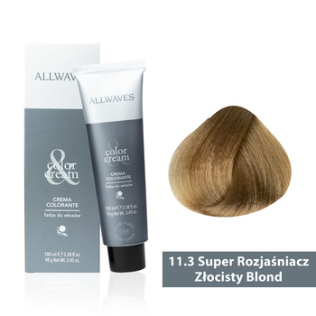 Allwaves Cream Color Hair Dye – Unique Super Lightener, Golden Blonde 11.3, 100 ml