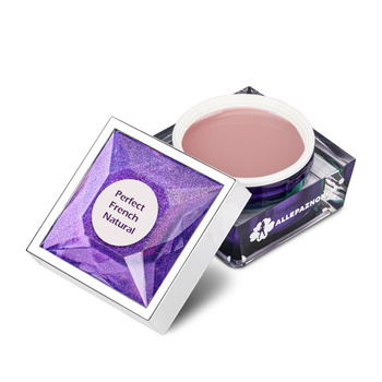 Gel de construction auto-nivelant pour ongles, LED/UV, Perfect French Natural, sans HEMA/Di-HEMA, 15 g