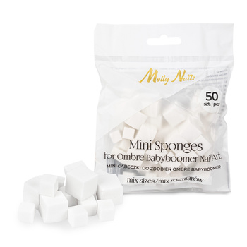Set de mini esponjas para decoraciones ombré Babyboomer de Molly Nails, mezcla de tamaños, 50 unidades