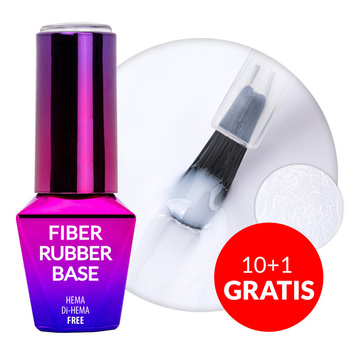 10+1 free 2-in-1 Fiber Rubber Base MollyLac White Whisper HEMA/Di-HEMA Free 10g