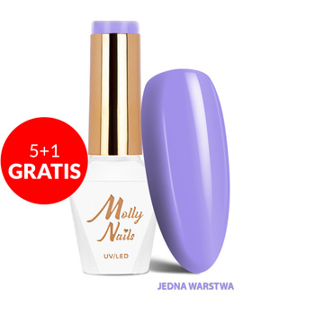 5+1 gratis Smalto ibrido Molly Nails Glamour Women Violet Room HEMA/Di-HEMA Free 8 g n. 5