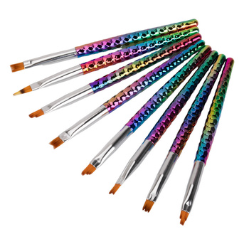 Set of brushes for ombre and decorations, rainbow handle, 8 pcs