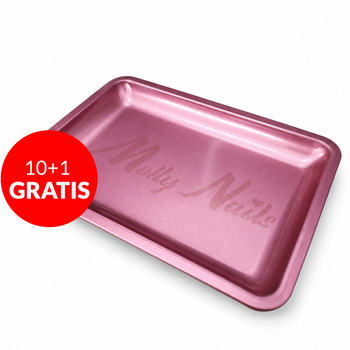 10+1 free MollyNails Rectangular Pink Metal Tool Tray