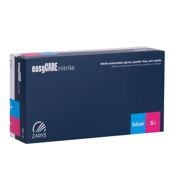 Easycare Blue Disposable Nitrile Diagnostic and Protective Gloves, Size S, Blue, 100 Count