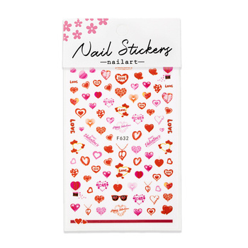 Selbstklebende Valentinstag-Herz-Nagelaufkleber F632