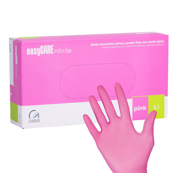 Easycare nitrile Pink disposable diagnostic and protective gloves, size L, pink, 100 pcs