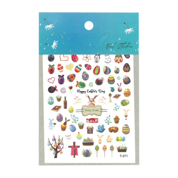 Adhesivos finos para uñas con motivos de Pascua T-371