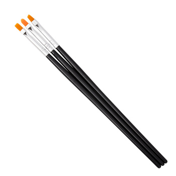 Gel and nail brushes, black, set of 3