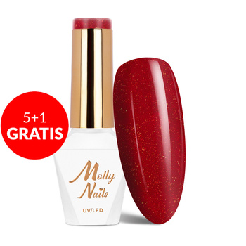 5+1 gratis Smalto ibrido Molly Nails Elite Women Russian Glitter senza HEMA/Di-HEMA 8 g n. 40
