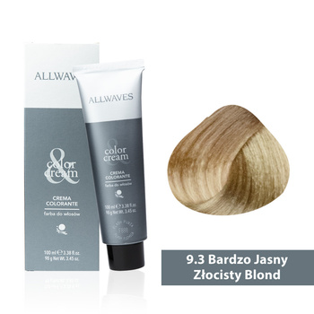 Allwaves Cream Color Hair Dye, Very Light Golden Blonde 9.3, 100 ml