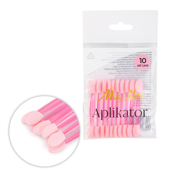 Aplicador tipo marioneta para aplicar el polvo de Molly Nails, rosa, 10 unidades