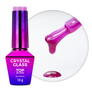 Farbenfrohes Top-Coat ohne Abwischen – „Crystal Glass“ von Molly Nails, lila, HEMA/Di-HEMA-frei, 10 g