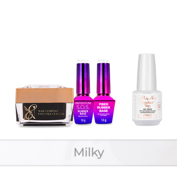 PRO MATCH SYSTEM 3+1 Milky: 50g gel: SelfLeveling + 2x Base + Doctor Top 15g FREE