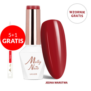 5+1 Free LED/UV Gel Polish La Vie en Rouge No. 320 First Love MollyNails HEMA/Di-HEMA Free 8g+ FREE Reds Color Chart