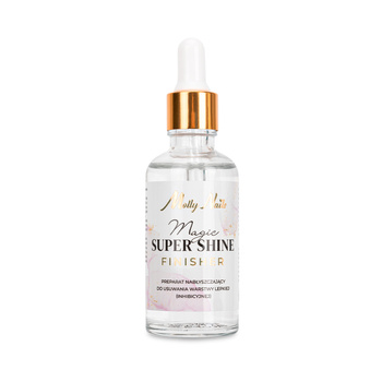 Perfumed 3-in-1 polish remover for removing sticky layers Magic Super Shine Finisher with pipette Molly Nails 50ml