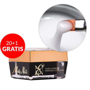 20+1 free Self-leveling milky builder gel LED/UV Freeze Easy Molly Nails by Ewelina Staszak HEMA/Di-HEMA Free 15g
