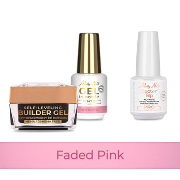Molly Nails PRO MATCH SYSTEM 2+1 Faded Pink 2 builder gels + Doctor Top 15g