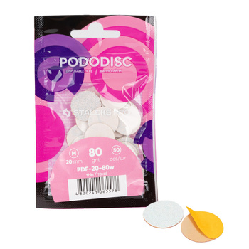 Abrasive caps, replaceable discs, 80 grit, for PODODISC Staleks Expert, size M, 20 mm, 50 pcs.