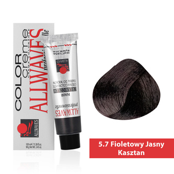Allwaves Cream Color Hair Dye, Light Chestnut Purple 5.7, 100 ml