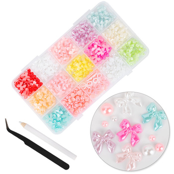 Box with bow decorations and pearls BKHZ-012