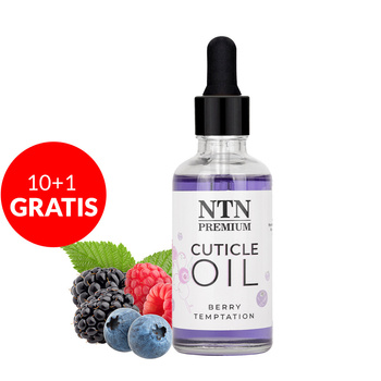 10+1 Free NTN Premium Cuticle Oil with Dropper, Berry Temptation Scent, 50 ml
