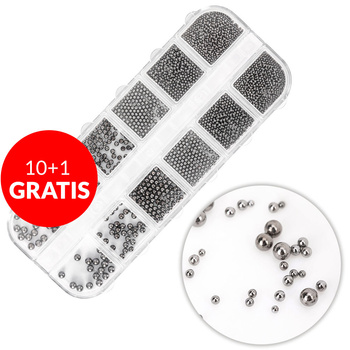 10+1 Free Molly Nails Black Decorative Rhinestone Box, 1,000 Pieces