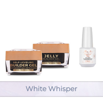 Molly Nails PRO MATCH SYSTEM 2+1 White Whisper 2 builder gels + Doctor Top 15g