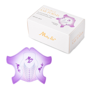 Plastic nail extension form templates for acrylic gel MollyLac Flexible purple 500 pcs