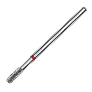 Staleks Pro Expert Red Rounded Cylinder Diamond Bur, 2.3/6.5 mm