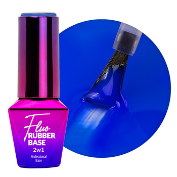 2-in-1 neon rubber base for quick manicures and pedicures Fluo Rubber Base 2in1 MollyLac Bora Bora HEMA/Di-HEMA Free 10 g No. 4