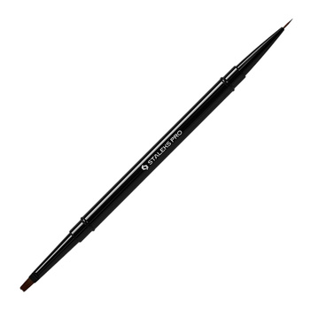 Staleks PRO Expert Double-Sided Brush: 7mm Oval Gel Brush and 7mm Decorating Brush, Black