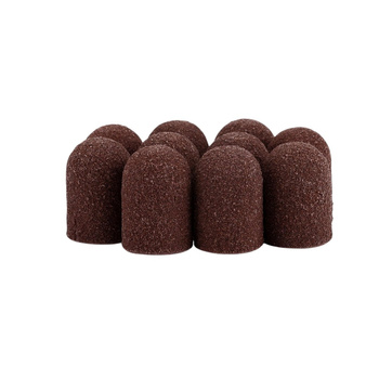 Abrasive pedicure caps with cotton core, 13 mm, 150 grit, brown, AlleMed, 10 pcs