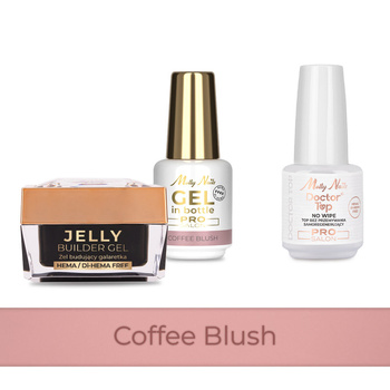 Molly Nails PRO MATCH SYSTEM 2+1 Coffee Blush 2 builder gels + Doctor Top 15g