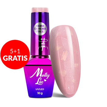 5+1 free MollyLac Sparkling French Wedding Party HEMA/Di-HEMA Free Hybrid Nail Polish 10g No. 701