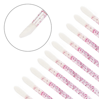 Silicone applicators for eyes, lips, eyebrows, eyelashes, pink, 50 pcs
