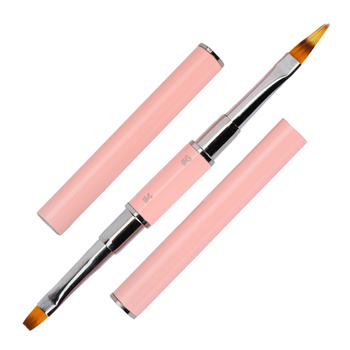 Double-sided brush for gel No. 4 square and for decorations 6 mm pink No Name