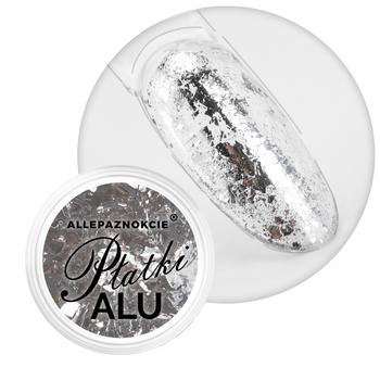 Metallic nail dust Alu flakes Allure nails silver 0.2 g No. 1