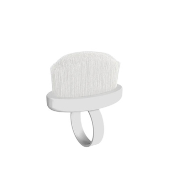 Staleks Pro Expert Mini White Manicure and Dust Ring Brush, 10-pack