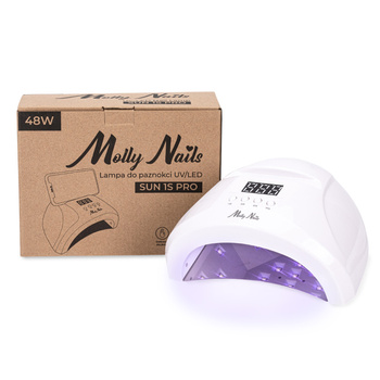 Molly Nails 48W UV/LED Nail Lamp for hybrid nail polish, gels, and acrylic gels—white SUN 1S PRO with a 3m cable