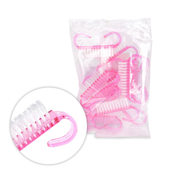 Small pink manicure and dust brush, 10 pcs